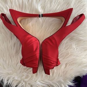 NEW WHBM Darling Red Peep-Toe Slingback
